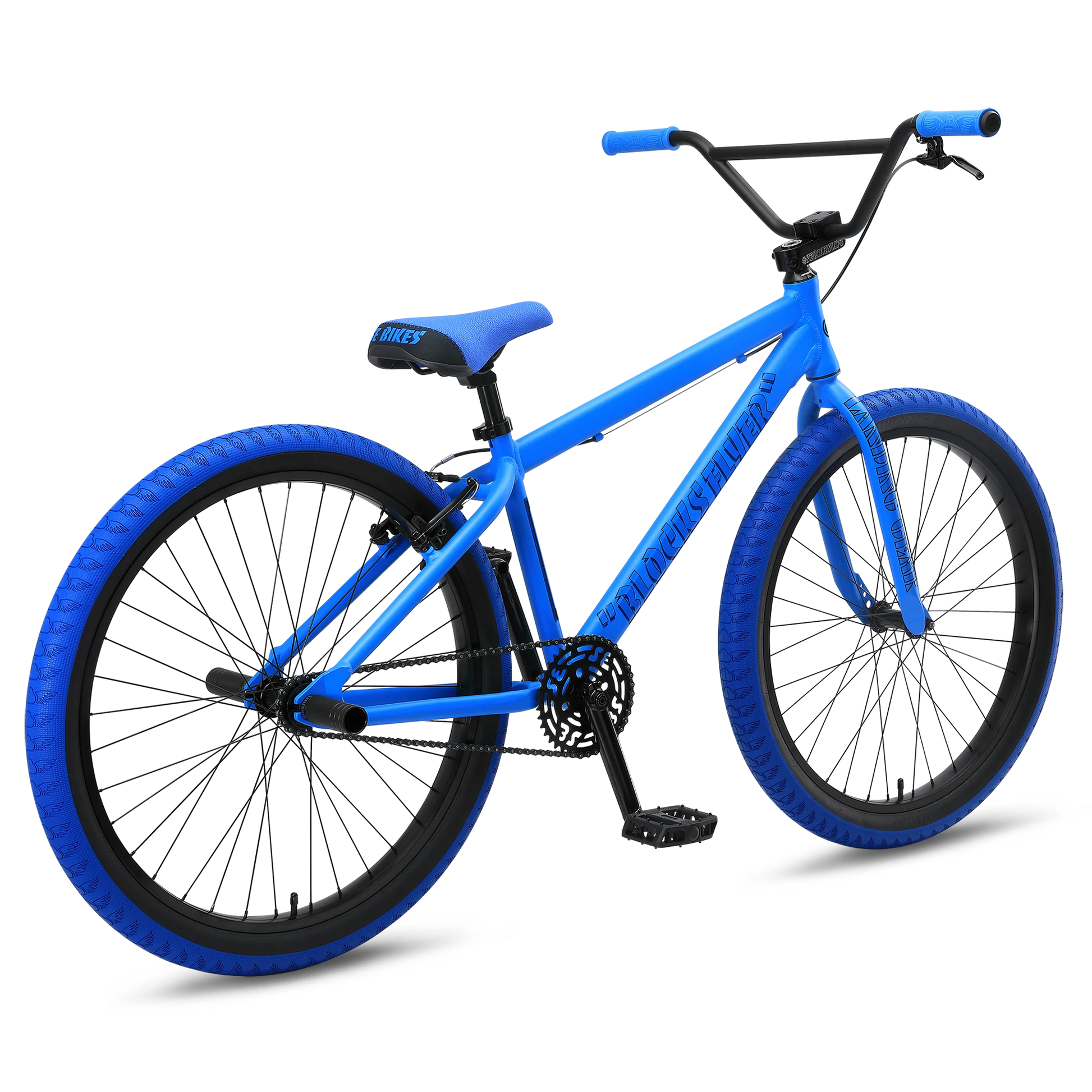 SE Bikes Blocks Flyer 26 Inch Bike Matte Blue Alans BMX