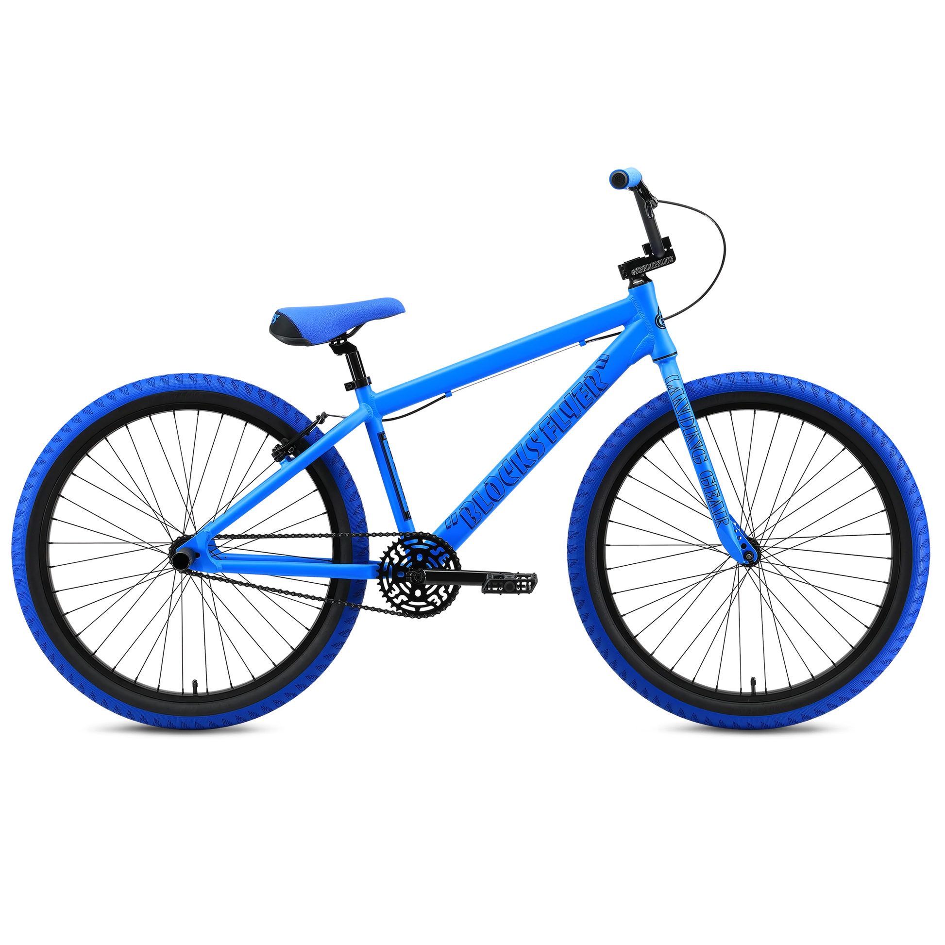SE Bikes Blocks Flyer 26 Inch Bike Matte Blue Alans BMX