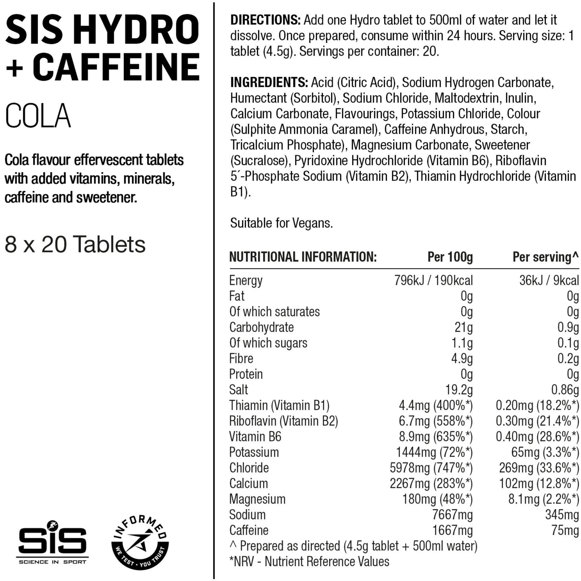 SIS BMX Racing SIS Hydro 20 Pack Hydration Tablets