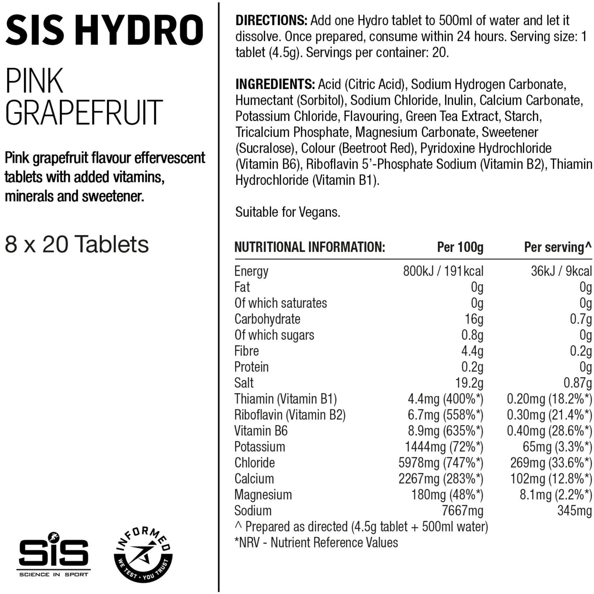 SIS BMX Racing SIS Hydro 20 Pack Hydration Tablets