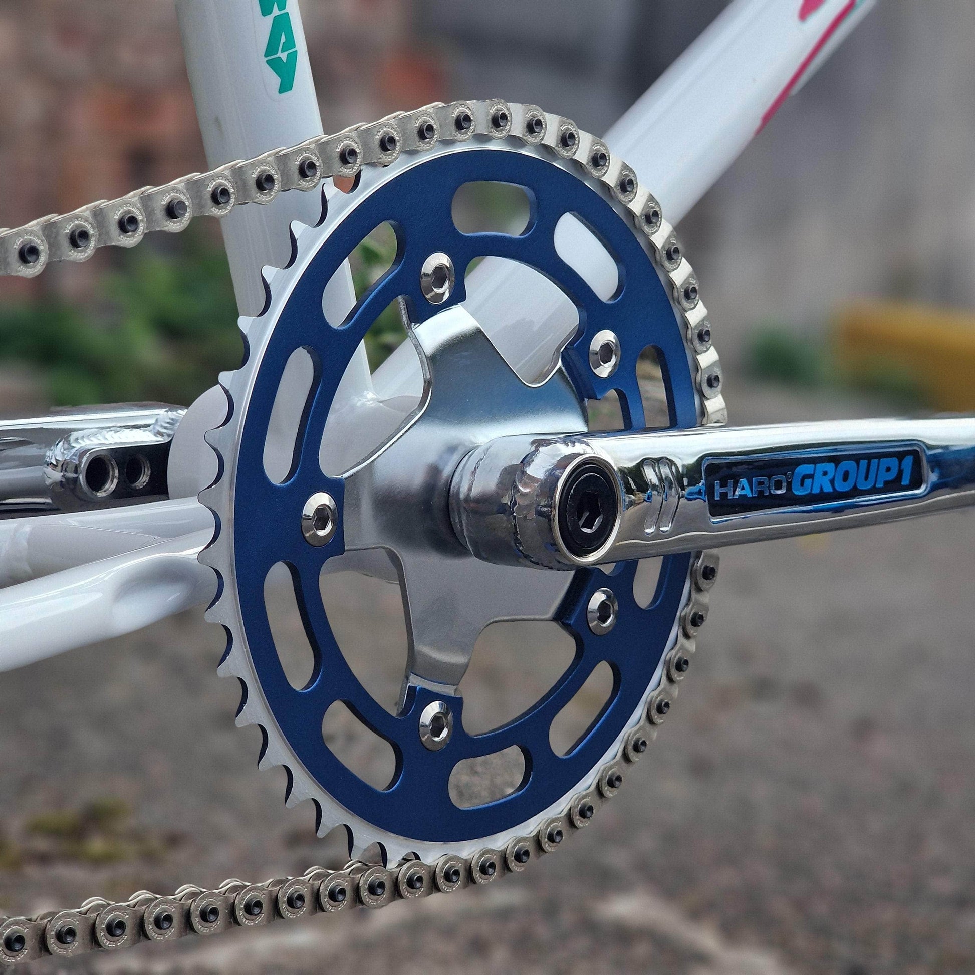 Skyway Old School BMX Bikes White Skyway 2024 Street Beat Bike White / Blue