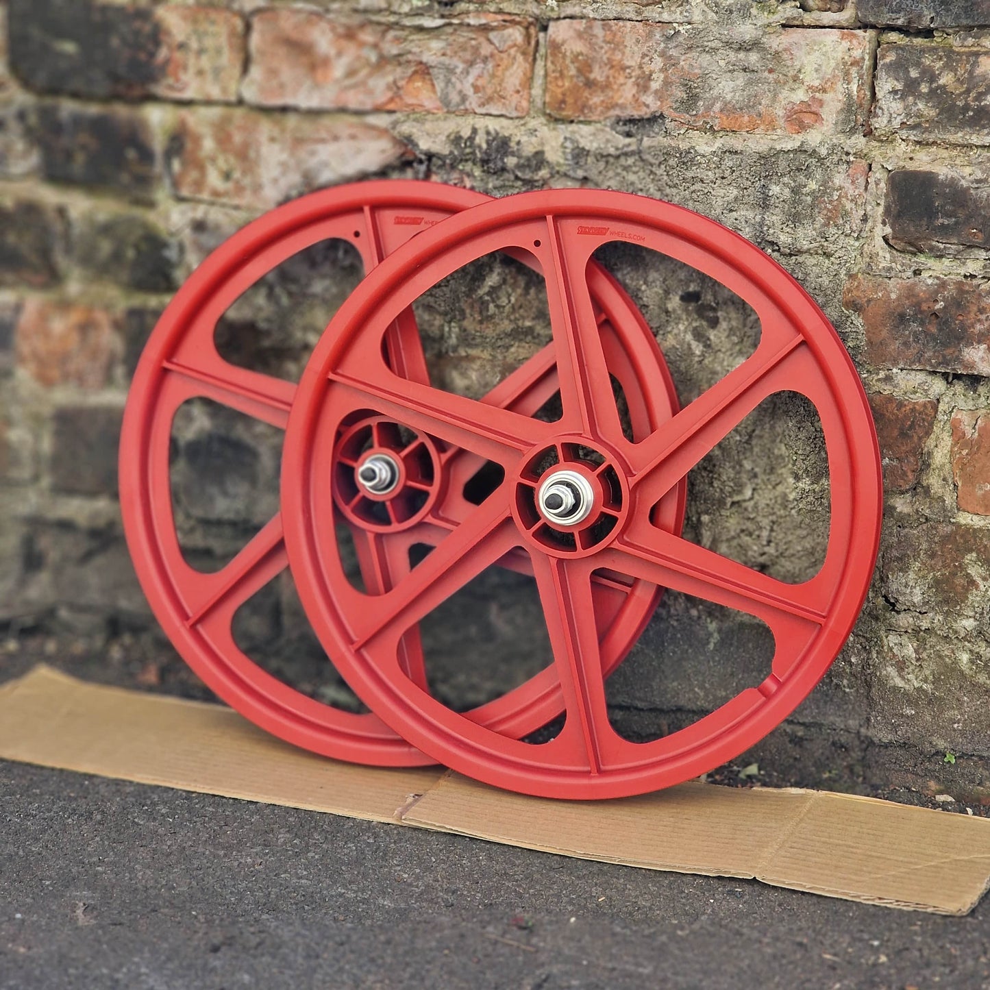 Skyway Old School BMX Red Skyway 6 Spoke Tuff Wheels 20 Inch Pair Front and Rear