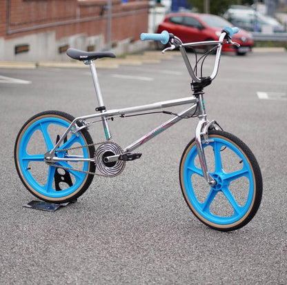 Skyway Old School BMX Bikes Chrome / Aqua Skyway Street Beat Bike Chrome / Aqua