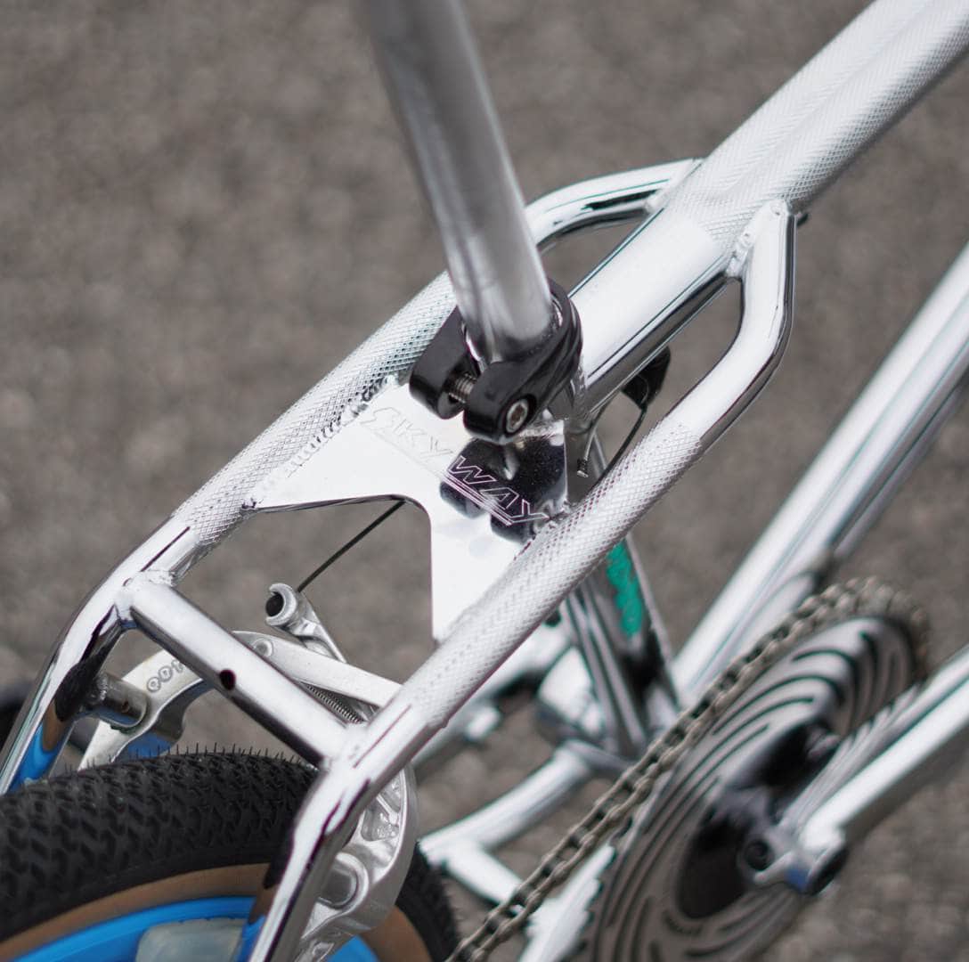 Skyway Old School BMX Bikes Chrome / Aqua Skyway Street Beat Bike Chrome / Aqua