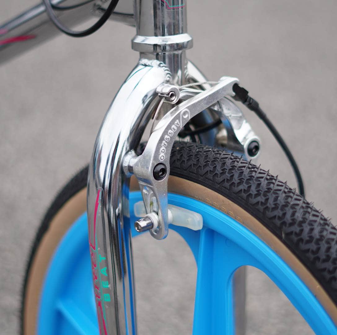 Skyway Old School BMX Bikes Chrome / Aqua Skyway Street Beat Bike Chrome / Aqua