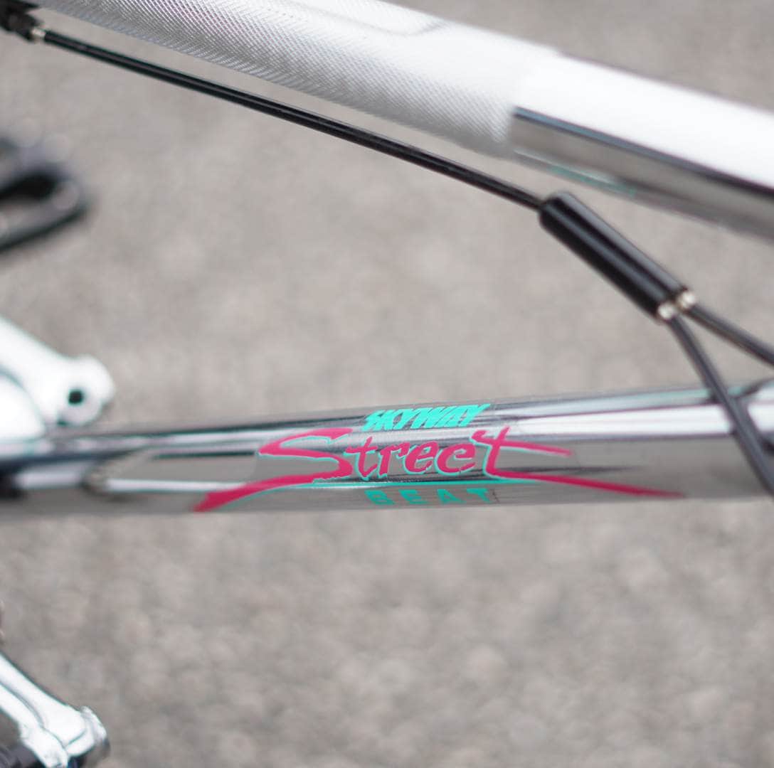 Skyway Old School BMX Bikes Chrome / Aqua Skyway Street Beat Bike Chrome / Aqua