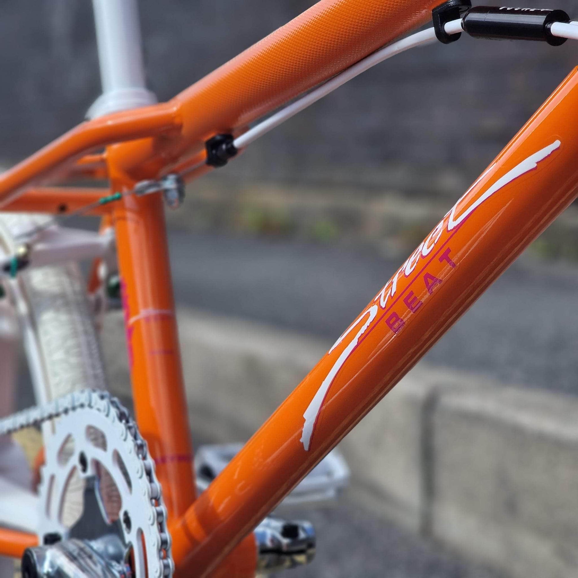 Skyway Old School BMX Bikes Orange Skyway Street Beat Custom Bike Orange / White