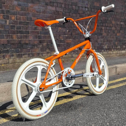 Skyway Old School BMX Bikes Orange Skyway Street Beat Custom Bike Orange / White