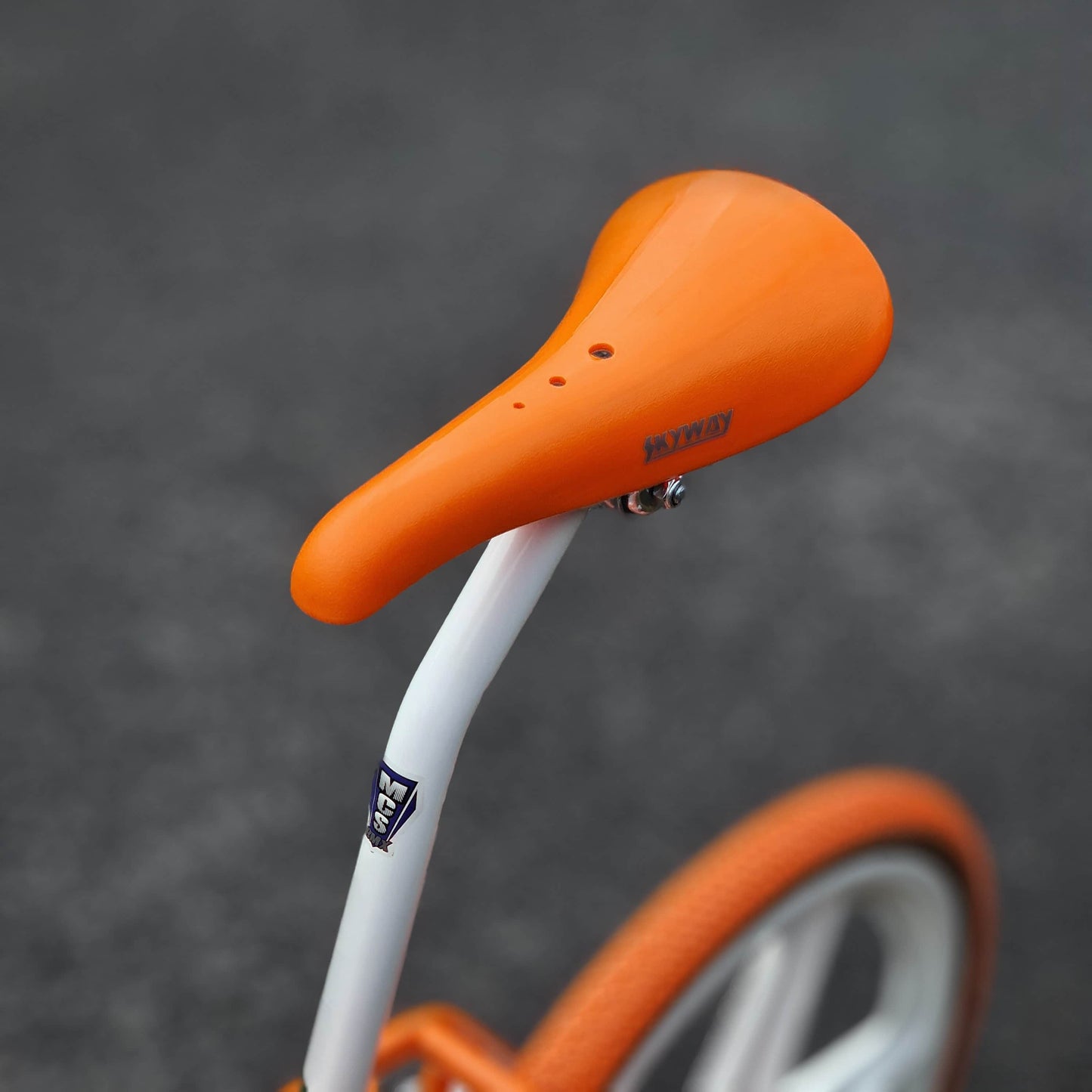 Skyway Old School BMX Bikes Orange Skyway Street Beat Custom Bike Orange / White