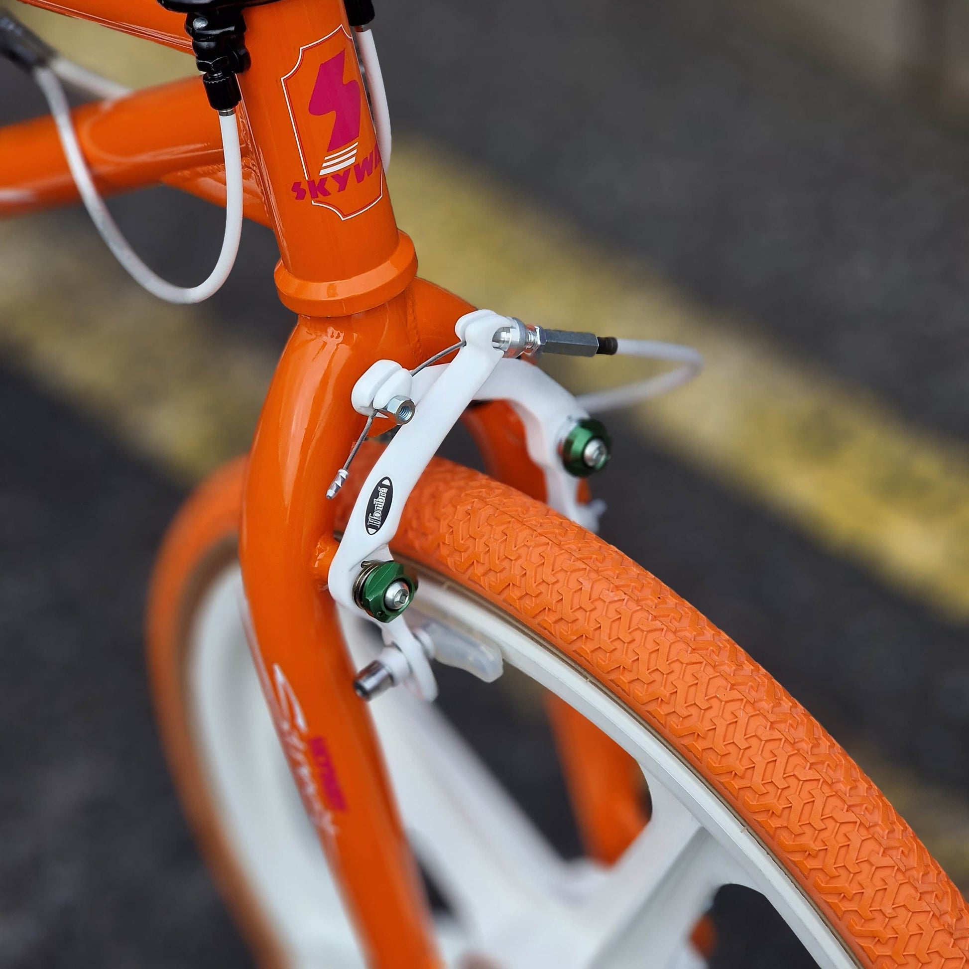 Skyway Old School BMX Bikes Orange Skyway Street Beat Custom Bike Orange / White