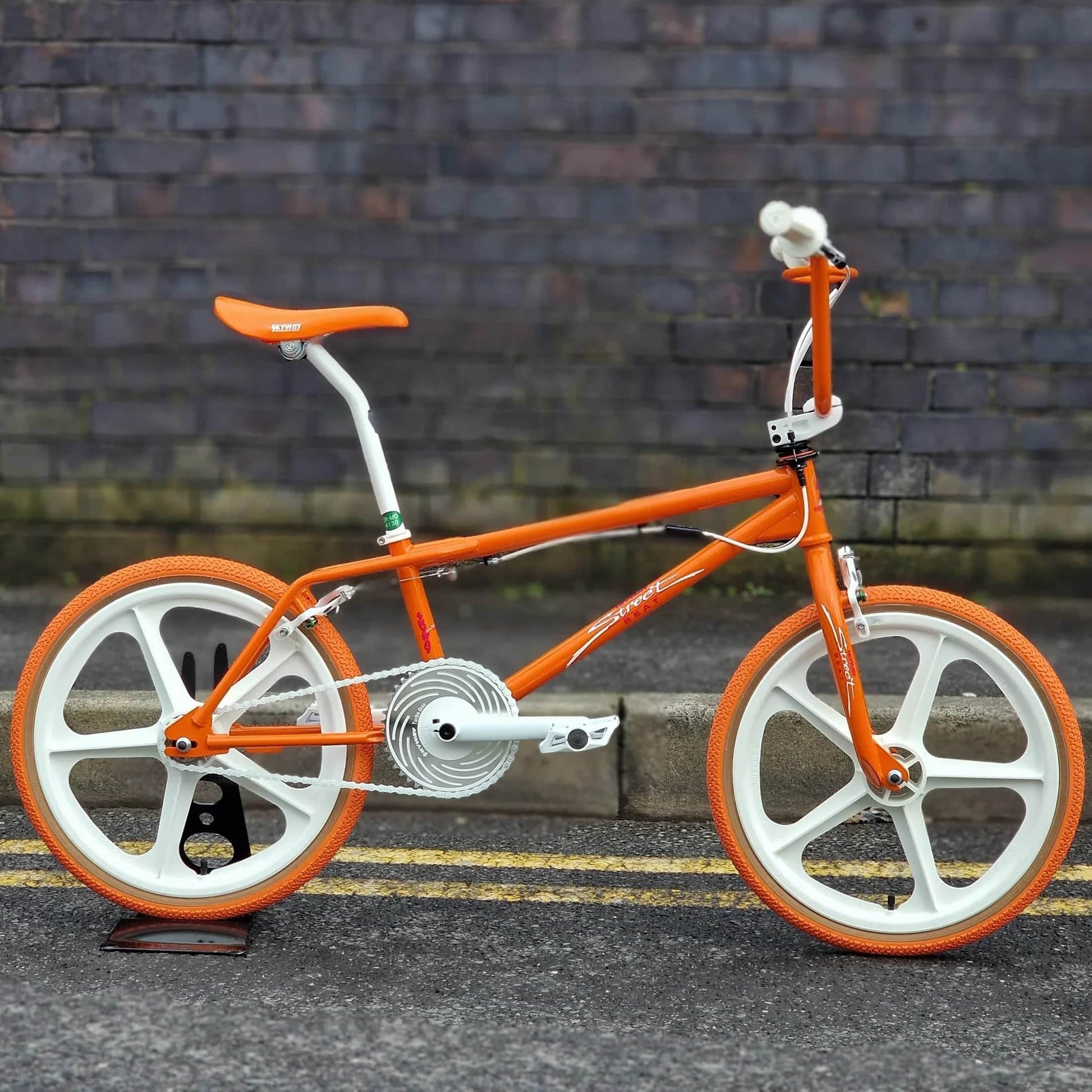 Skyway Street Beat Custom Old School BMX Bike Orange Skyway Street Beat Custom Old School BMX Bike Orange