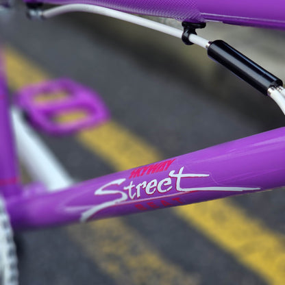 Skyway Old School BMX Bikes Purple Skyway Street Beat Custom Bike Purple / White