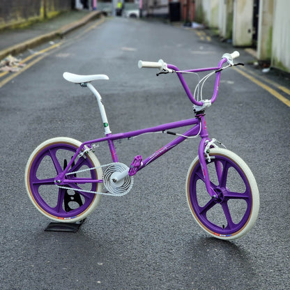 Skyway Old School BMX Bikes Purple Skyway Street Beat Custom Bike Purple / White