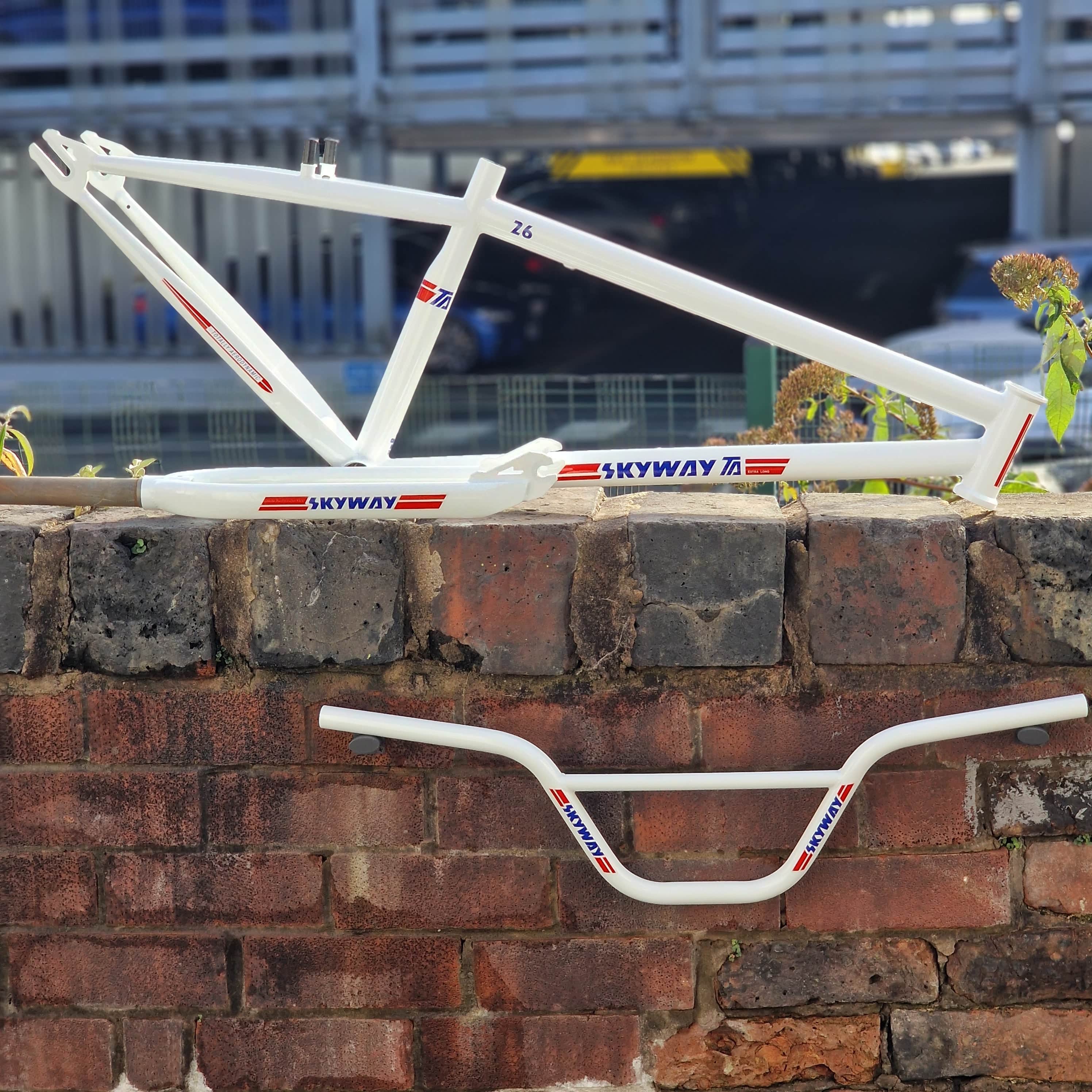 Skyway T/A 26 Inch Old School Frame / Fork / Bar Kit White | Alans BMX