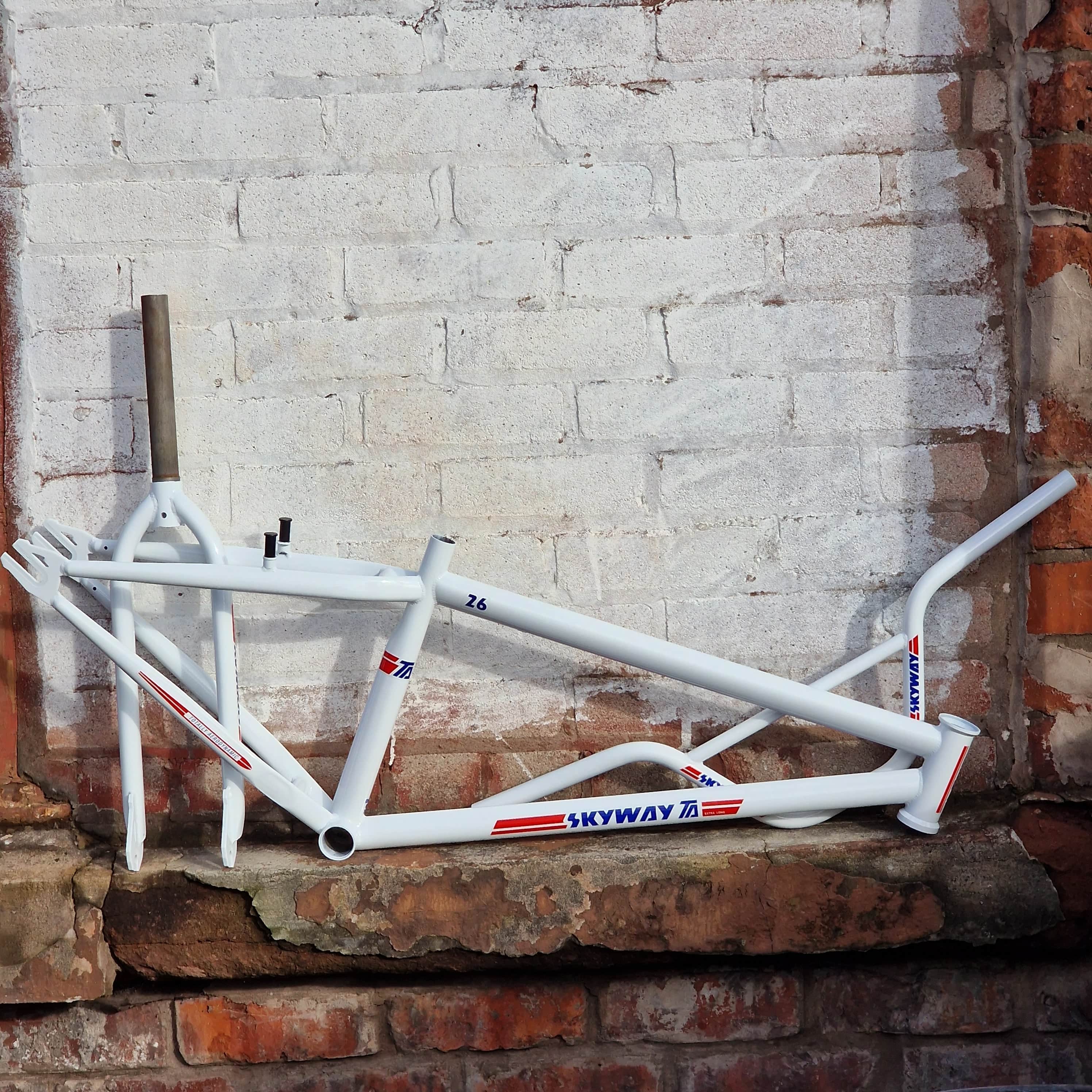 Skyway T/A 26 Inch Old School Frame / Fork / Bar Kit White | Alans BMX