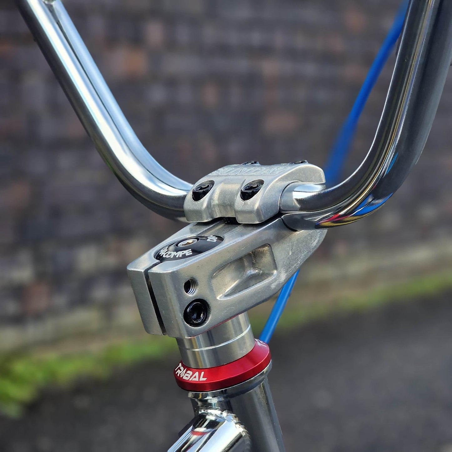 Skyway Old School BMX Bikes Chrome / Blue / Red Skyway T/A Custom 26 Inch Bike White / Blue / Red