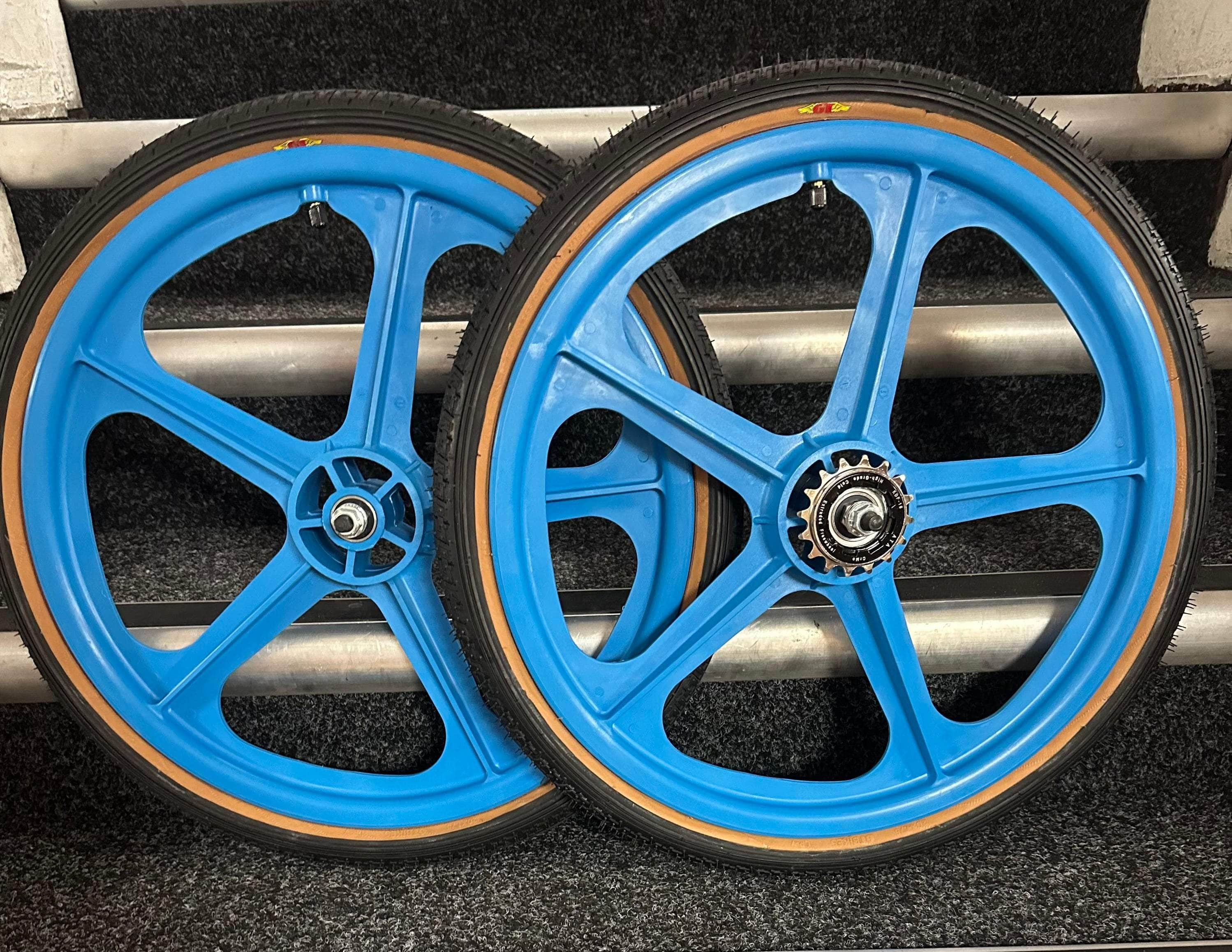 Skyway Tuff II BMX Wheels 20 Inch Pair Front and Rear with GT LP-5 Tyres  Fitted