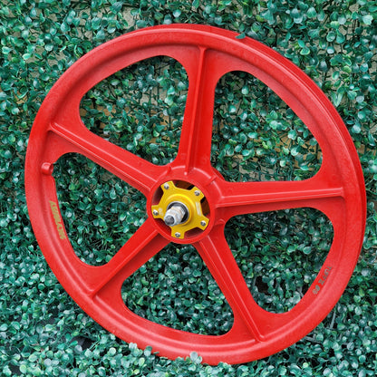 Skyway Old School BMX Skyway Tuff II Gold Alloy Flange 60th Red Wheels Used Survivor