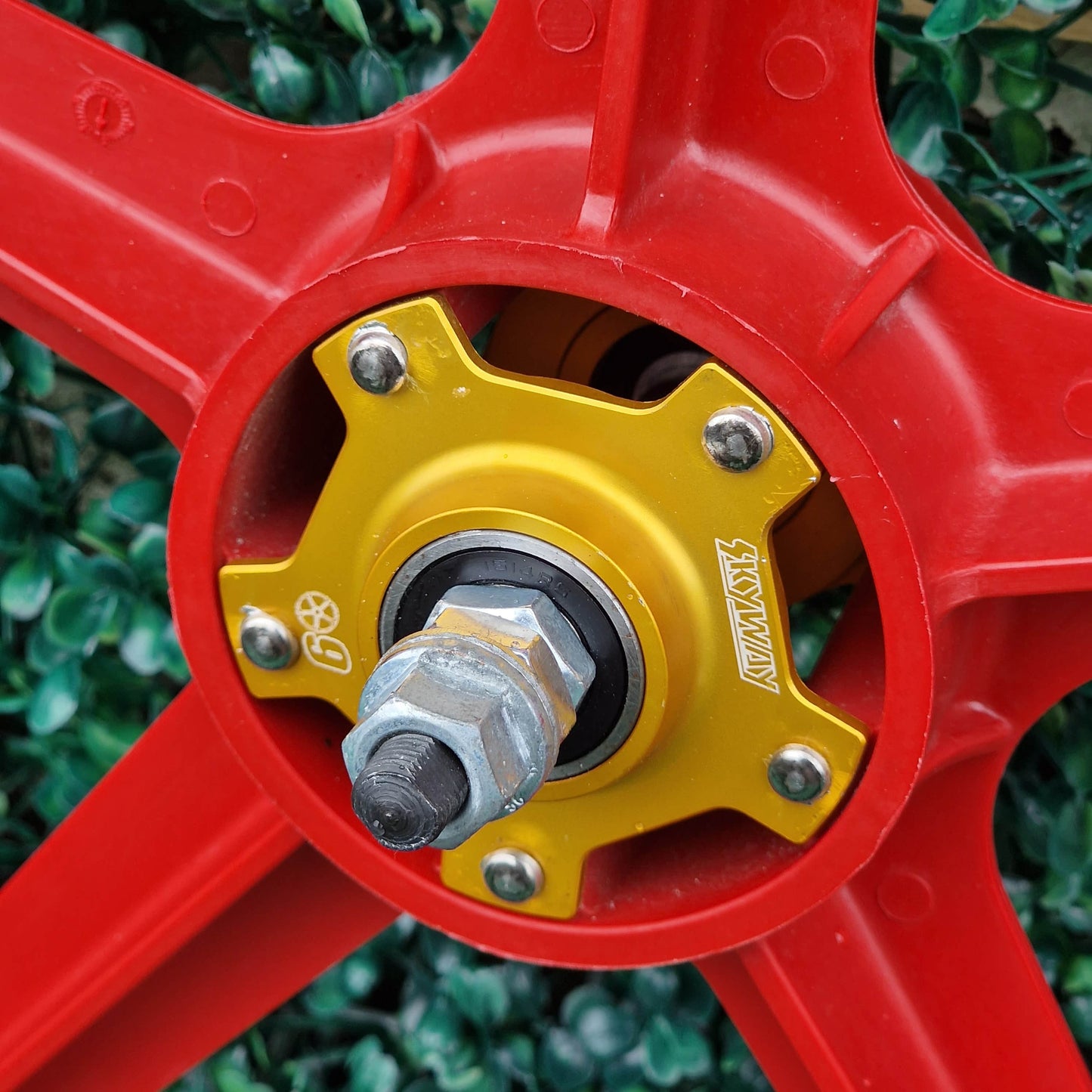 Skyway Old School BMX Skyway Tuff II Gold Alloy Flange 60th Red Wheels Used Survivor