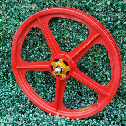 Skyway Old School BMX Skyway Tuff II Gold Alloy Flange 60th Red Wheels Used Survivor