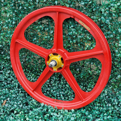 Skyway Old School BMX Skyway Tuff II Gold Alloy Flange 60th Red Wheels Used Survivor