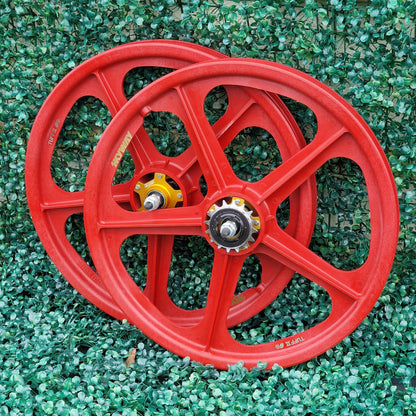 Skyway Old School BMX Skyway Tuff II Gold Alloy Flange 60th Red Wheels Used Survivor
