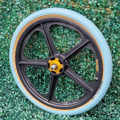 Skyway Old School BMX Skyway Tuff II Gold Flange Black Wheels Blue Haro Tyres Used Survivor