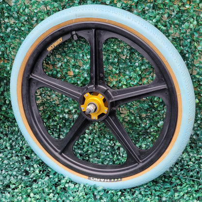 Skyway Old School BMX Skyway Tuff II Gold Flange Black Wheels Blue Haro Tyres Used Survivor