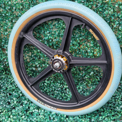 Skyway Old School BMX Skyway Tuff II Gold Flange Black Wheels Blue Haro Tyres Used Survivor