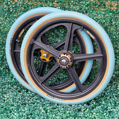 Skyway Old School BMX Skyway Tuff II Gold Flange Black Wheels Blue Haro Tyres Used Survivor