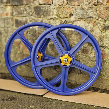 Skyway Old School BMX Skyway Tuff II Mag Gold Alloy Flange Wheels 20 Inch Pair Front and Rear