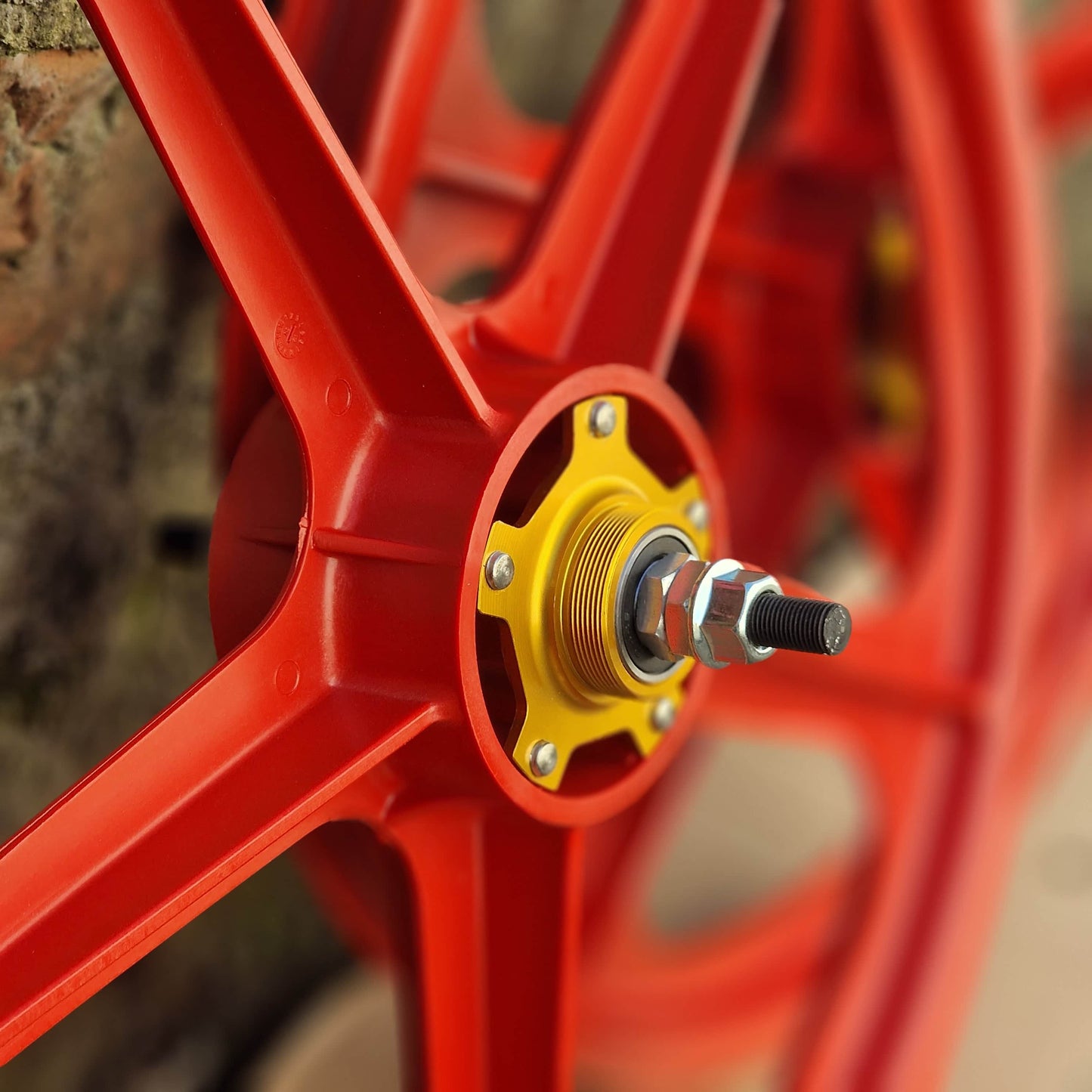 Skyway Old School BMX Skyway Tuff II Mag Gold Alloy Flange Wheels 20 Inch Pair Front and Rear