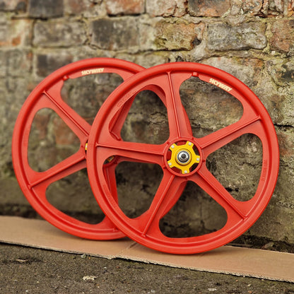 Skyway Old School BMX Skyway Tuff II Mag Gold Alloy Flange Wheels 20 Inch Pair Front and Rear