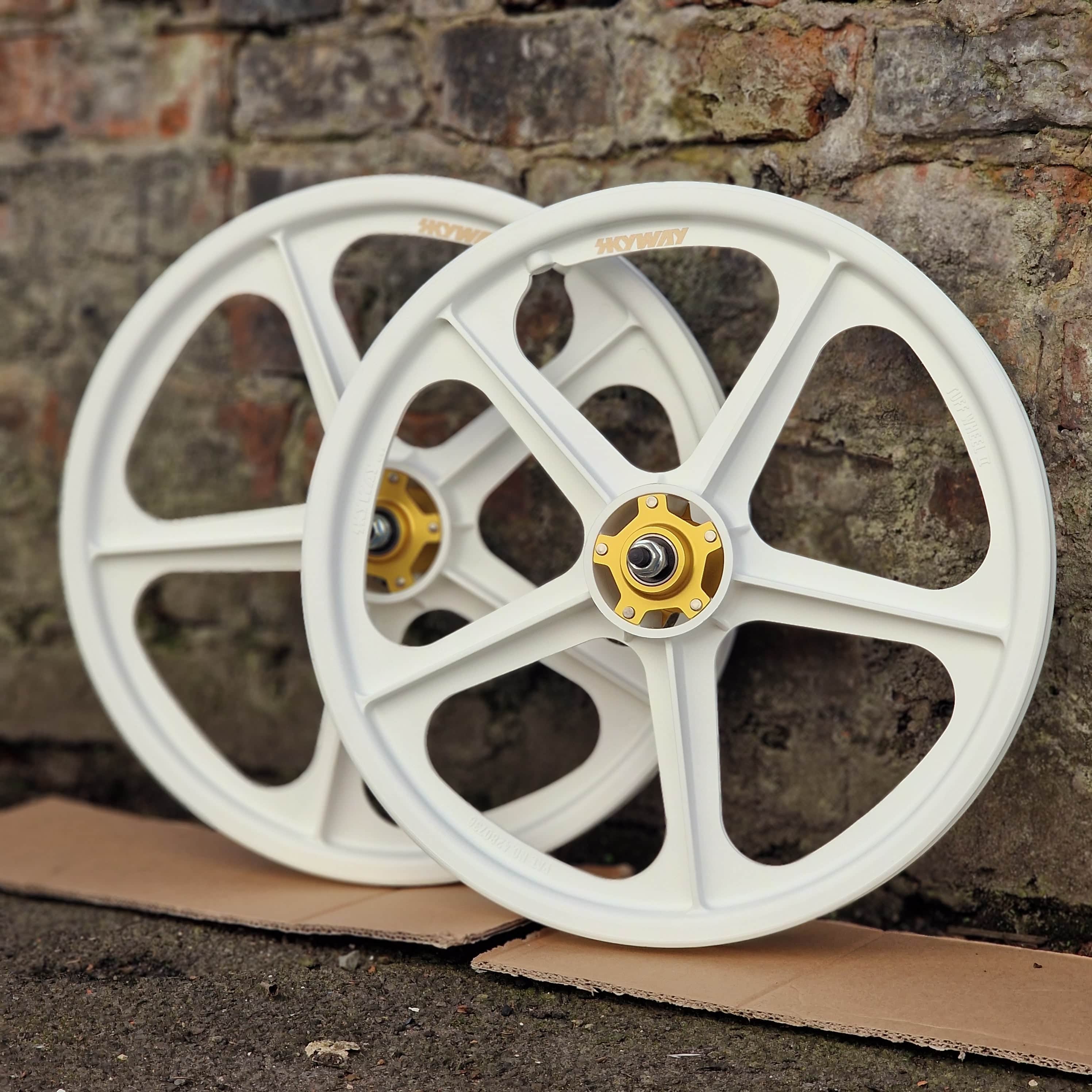 Skyway Tuff II Gold Alloy Flange Wheels 20 Inch Pair | Alans BMX