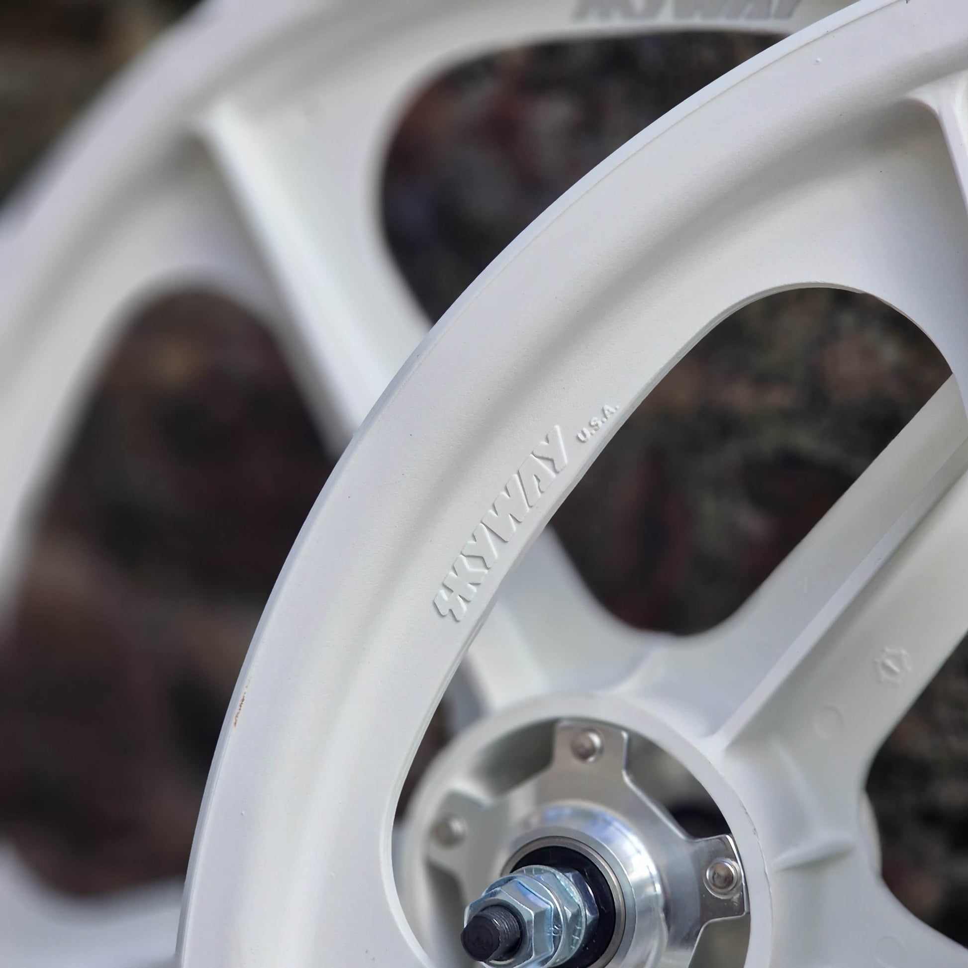 Skyway Old School BMX Skyway Tuff II Mag Silver Alloy Flange Wheels 20 Inch Pair Front and Rear