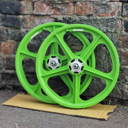 Skyway Old School BMX Skyway Tuff II Mag Silver Alloy Flange Wheels 20 Inch Pair Front and Rear