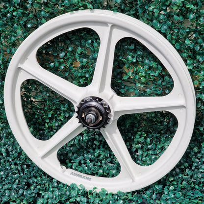Skyway Old School BMX Skyway Tuff II Silver Flange White Wheels Used Survivor