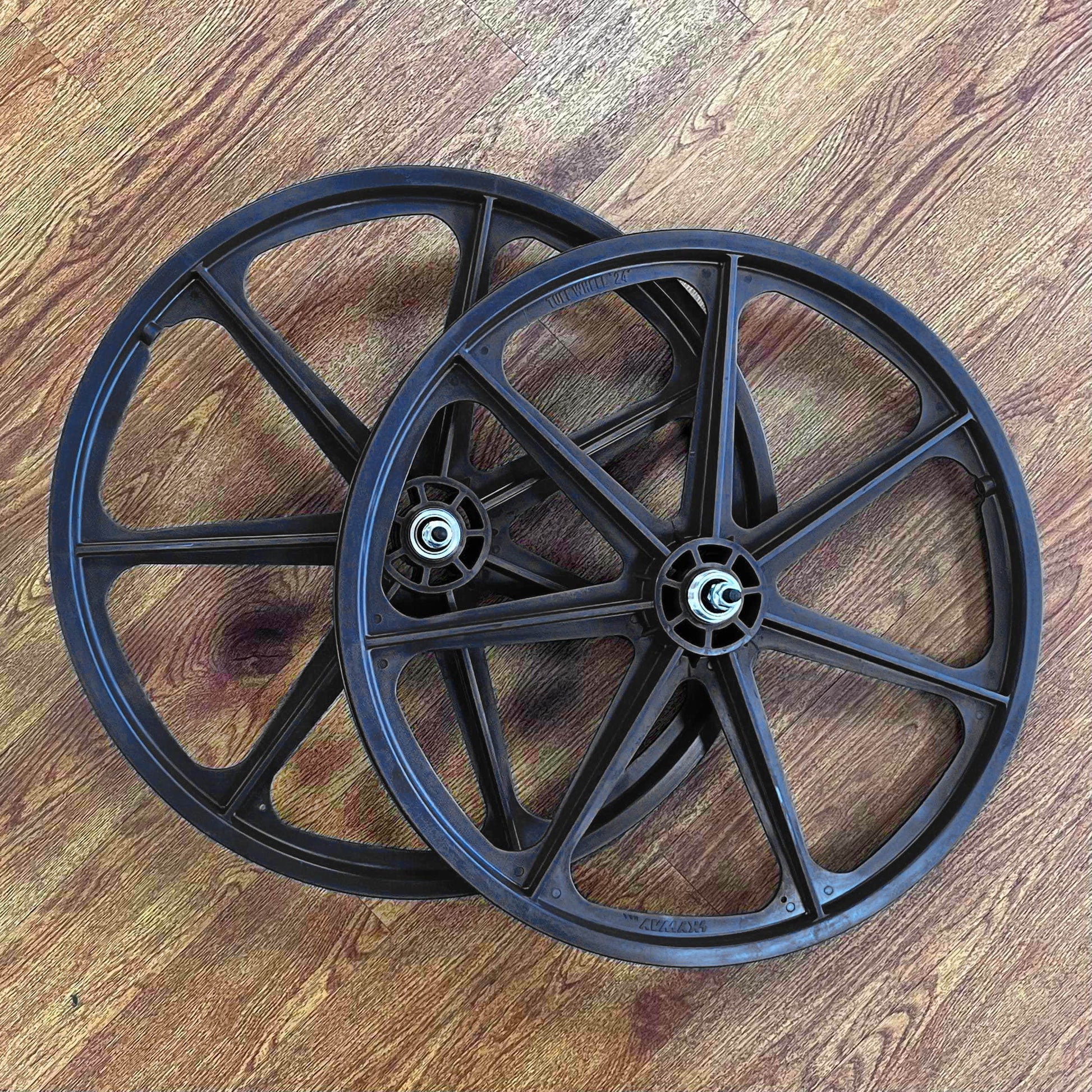 Skyway Old School BMX Black Skyway Tuff Wheels 24 Inch Pair