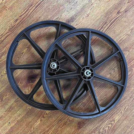 Skyway Old School BMX Black Skyway Tuff Wheels 24 Inch Pair