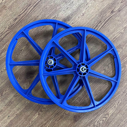 Skyway Old School BMX Blue Skyway Tuff Wheels 24 Inch Pair