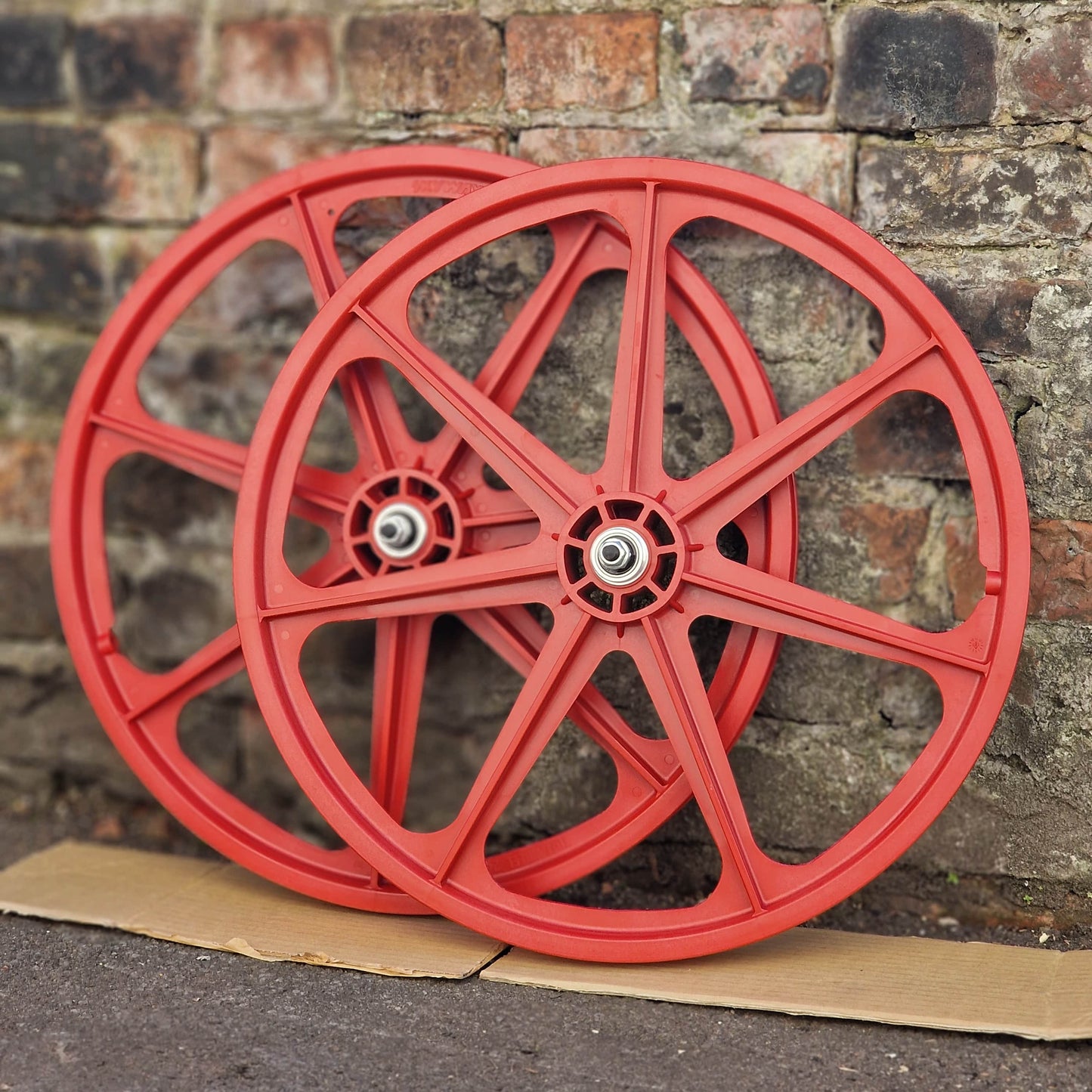 Skyway Old School BMX Red Skyway Tuff Wheels 24 Inch Pair