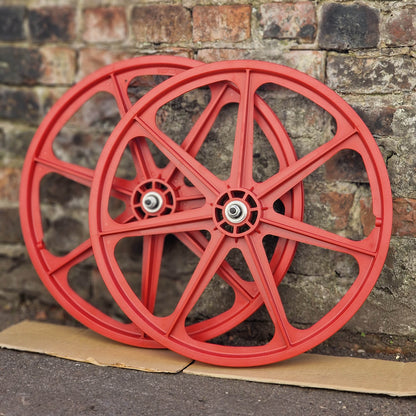 Skyway Old School BMX Red Skyway Tuff Wheels 24 Inch Pair