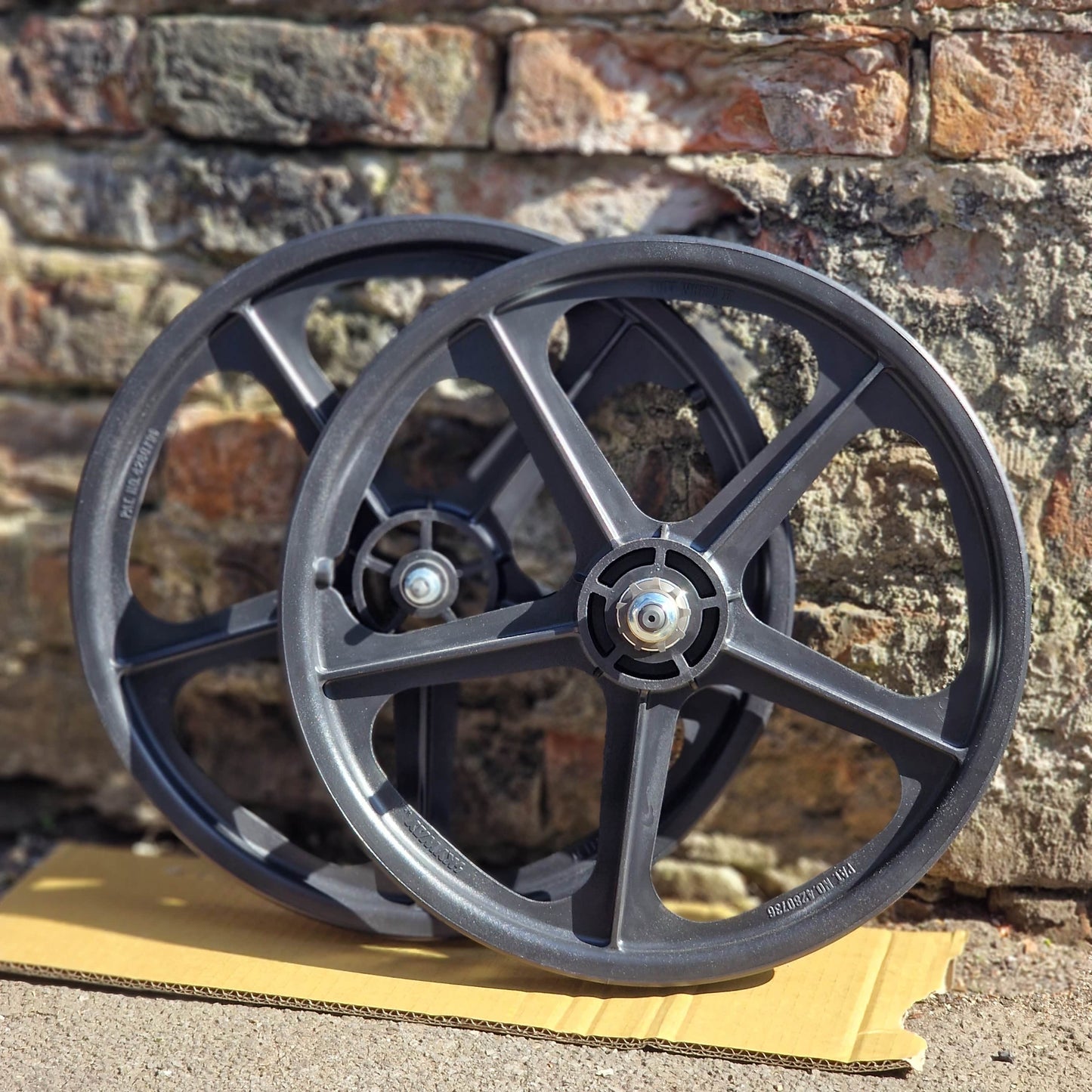 Skyway BMX Parts Black Skyway Tuff Wheels Mag 9T Cassette Pair Front and Rear
