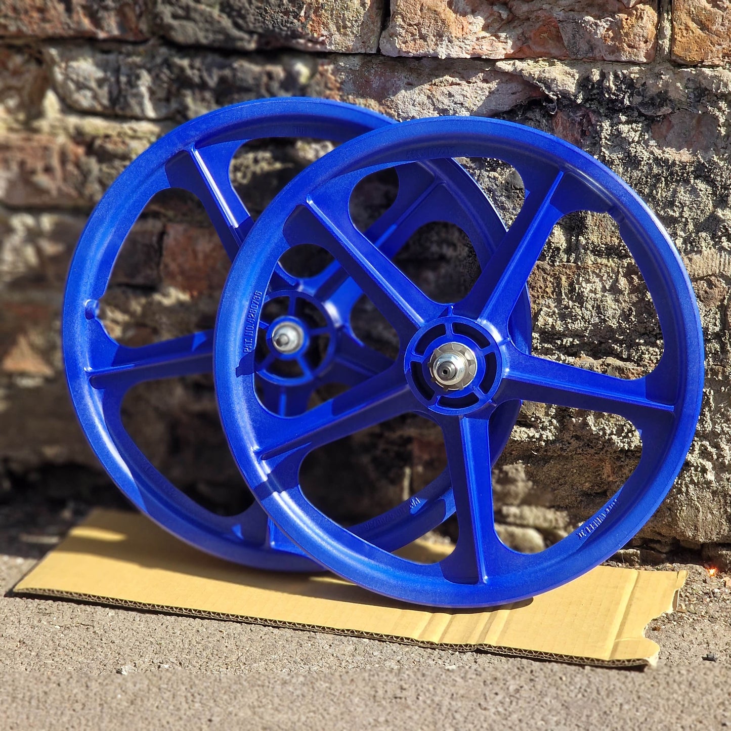 Skyway BMX Parts Blue Skyway Tuff Wheels Mag 9T Cassette Pair Front and Rear
