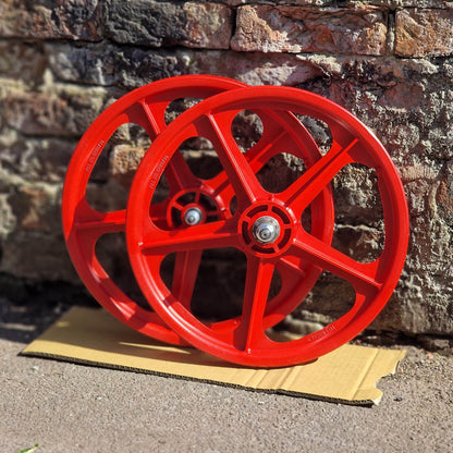 Skyway BMX Parts Red Skyway Tuff Wheels Mag 9T Cassette Pair Front and Rear