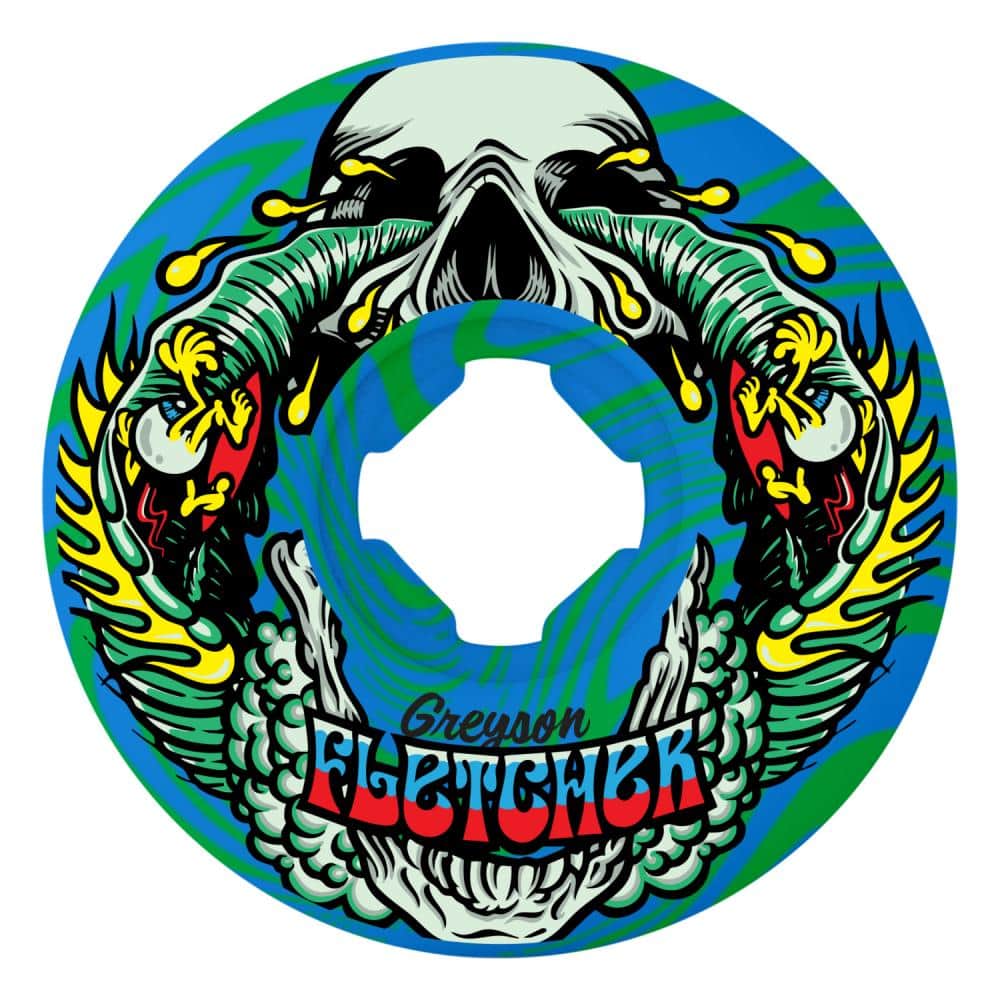 Slime Balls Skateboards 53mm / Green/Blue Swirl Slime Balls Fletcher Guest Vomit 99a Green / Blue Swirl 56mm Skateboard Wheels