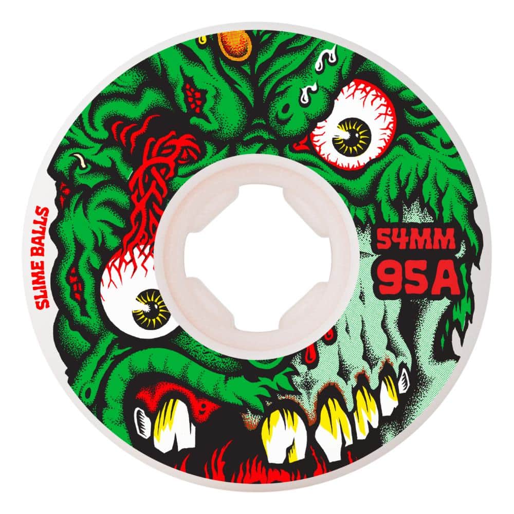 Slime Balls Skateboards White / 54mm Slime Balls Roskoppp Face 2 Re-issue 95a White 54mm Skateboard Wheels