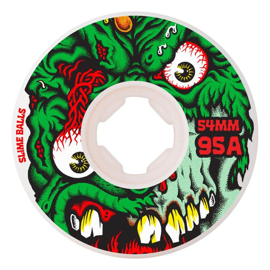 Slime Balls Skateboards White / 54mm Slime Balls Roskoppp Face 2 Re-issue 95a White 54mm Skateboard Wheels