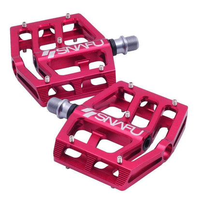 Snafu BMX Parts Red Snafu Cactus Sealed CNC Alloy Pedals