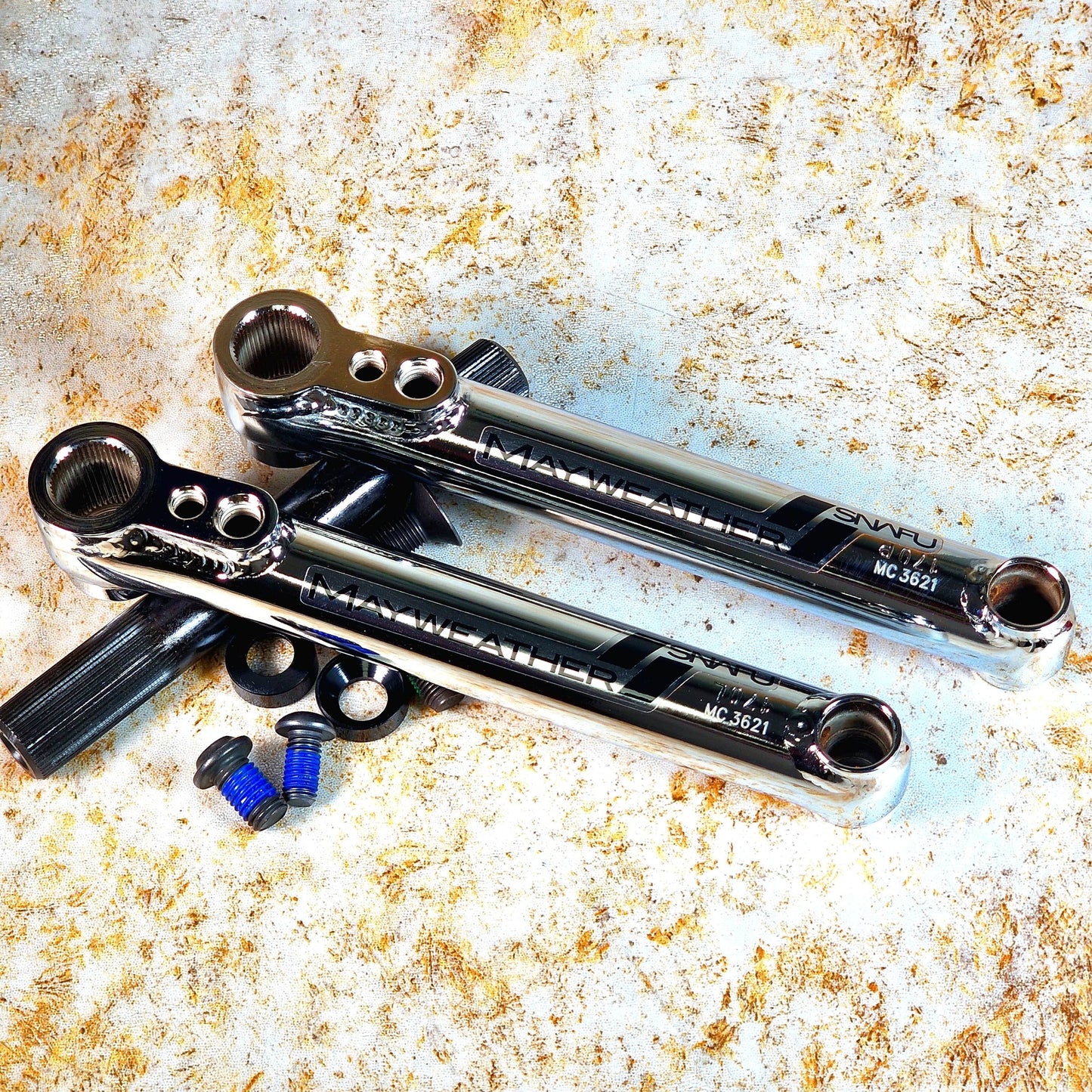 Snafu BMX Parts Chrome / 170mm Snafu Mayweather Cranks
